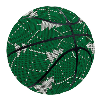 Christmas Tree Knitted Pattern Print Basketball