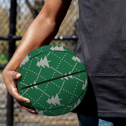 Christmas Tree Knitted Pattern Print Basketball