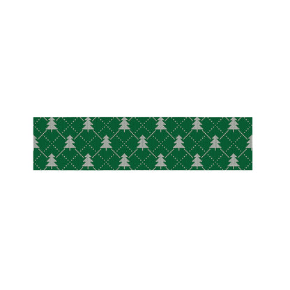 Christmas Tree Knitted Pattern Print Bed Runner
