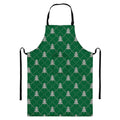 Christmas Tree Knitted Pattern Print Bib Apron With Pocket