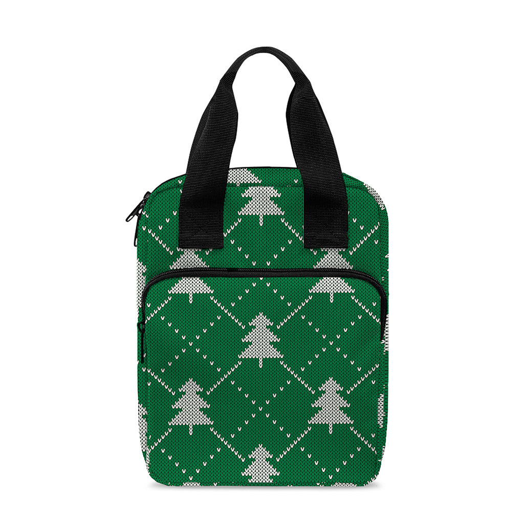 Christmas Tree Knitted Pattern Print Bible Tote Bag