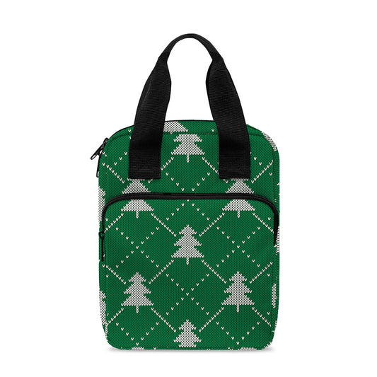 Christmas Tree Knitted Pattern Print Bible Tote Bag