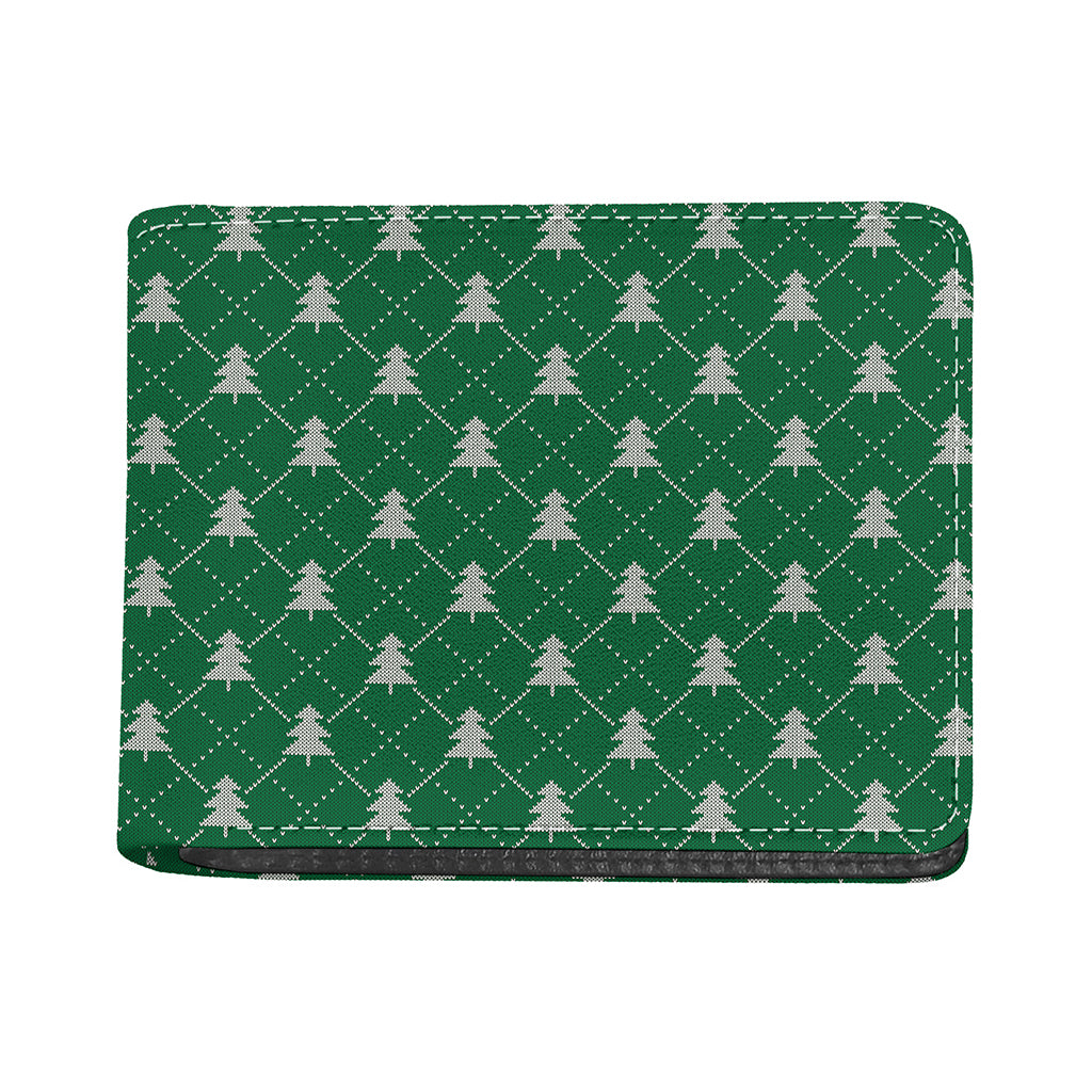 Christmas Tree Knitted Pattern Print Bifold Wallet