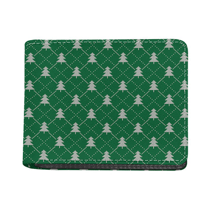 Christmas Tree Knitted Pattern Print Bifold Wallet