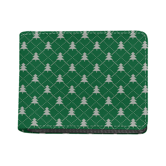 Christmas Tree Knitted Pattern Print Bifold Wallet