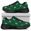 Christmas Tree Knitted Pattern Print Black Chunky Shoes