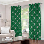 Christmas Tree Knitted Pattern Print Blackout Grommet Curtains
