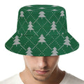 Christmas Tree Knitted Pattern Print Bucket Hat