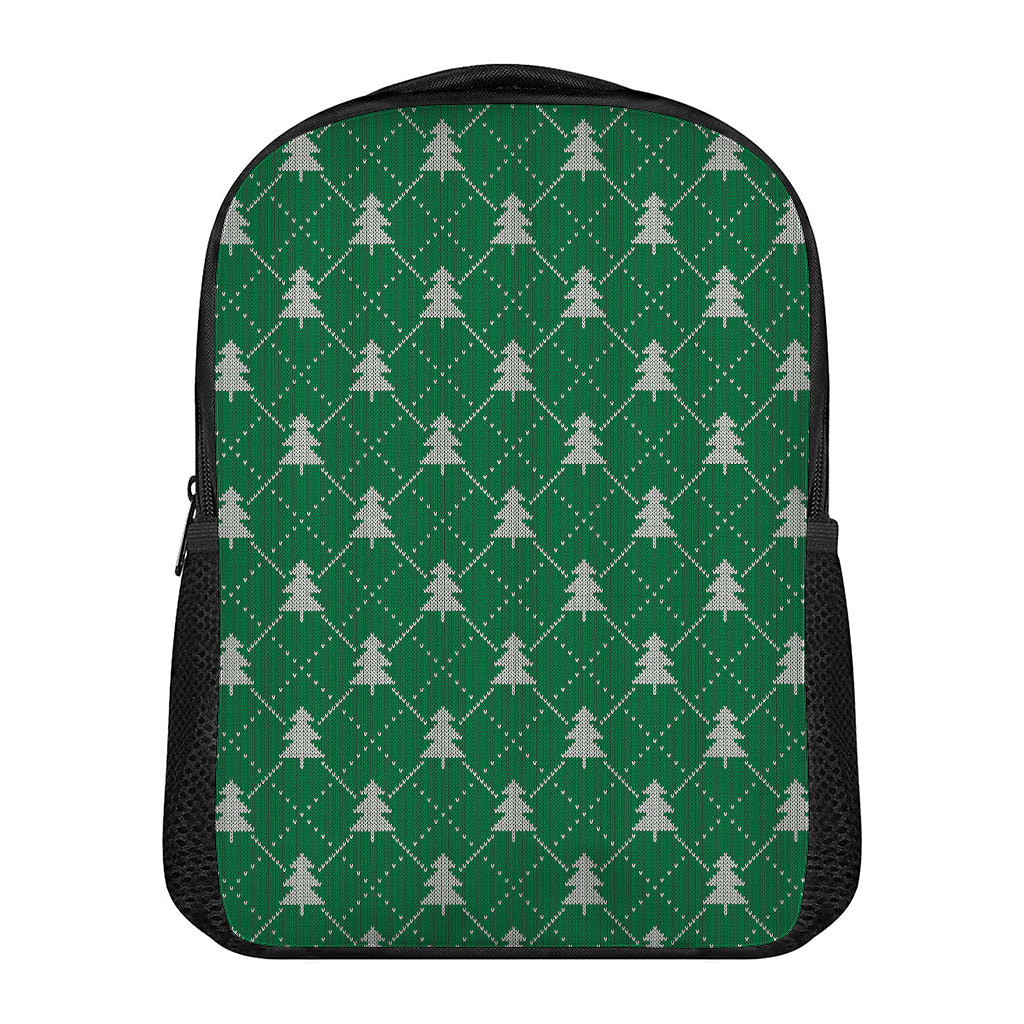 Christmas Tree Knitted Pattern Print Casual Backpack