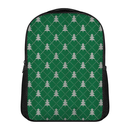 Christmas Tree Knitted Pattern Print Casual Backpack