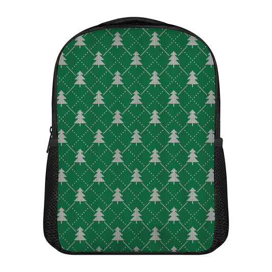 Christmas Tree Knitted Pattern Print Casual Backpack