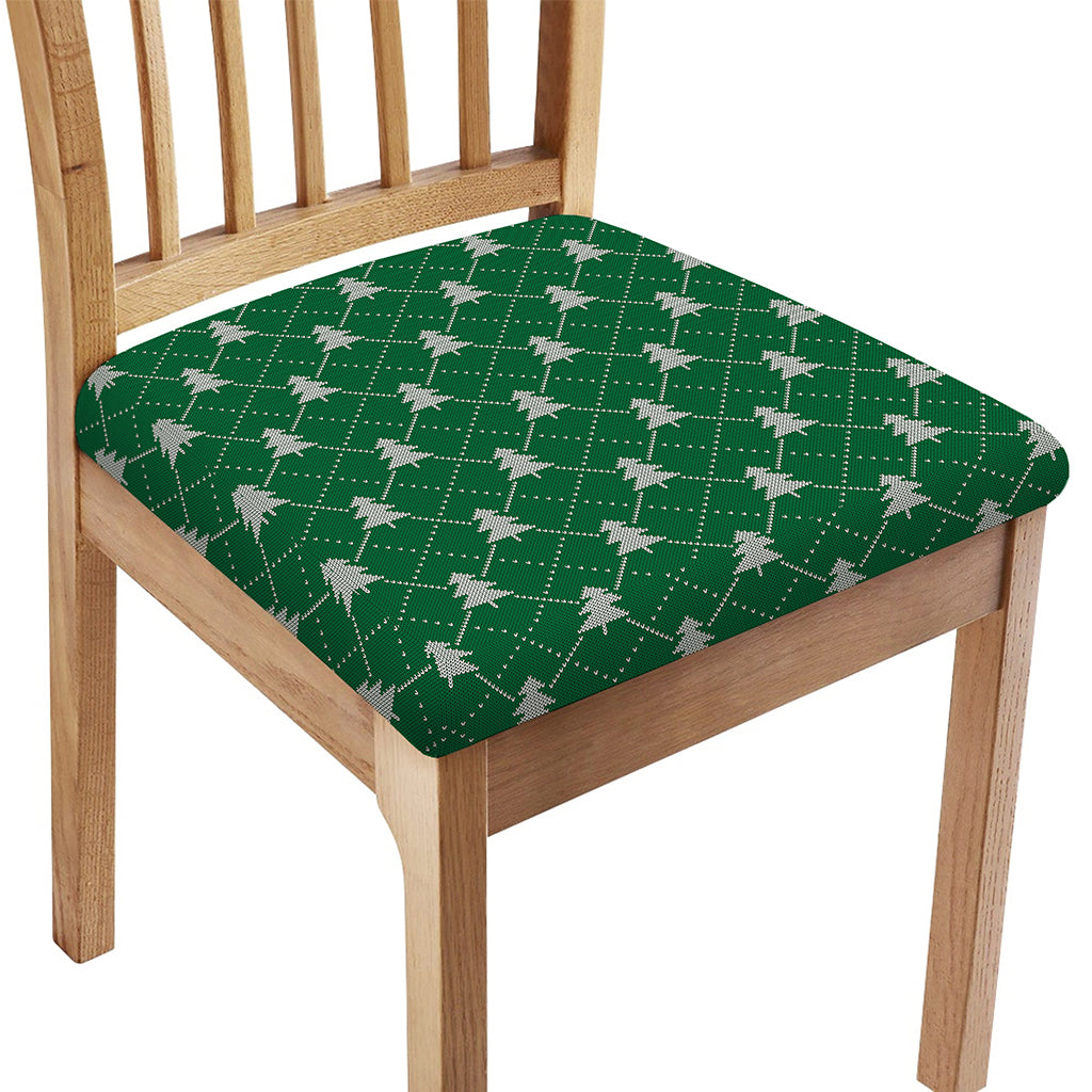 Christmas Tree Knitted Pattern Print Chair Cushion Cover