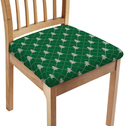 Christmas Tree Knitted Pattern Print Chair Cushion Cover
