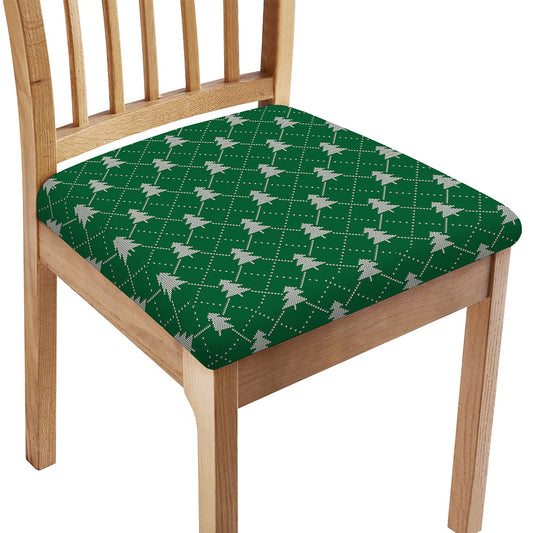 Christmas Tree Knitted Pattern Print Chair Cushion Cover