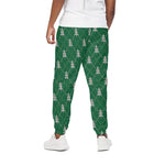 Christmas Tree Knitted Pattern Print Cotton Pants