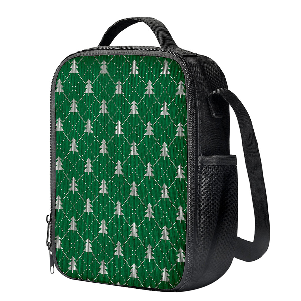 Christmas Tree Knitted Pattern Print Crossbody Lunch Bag