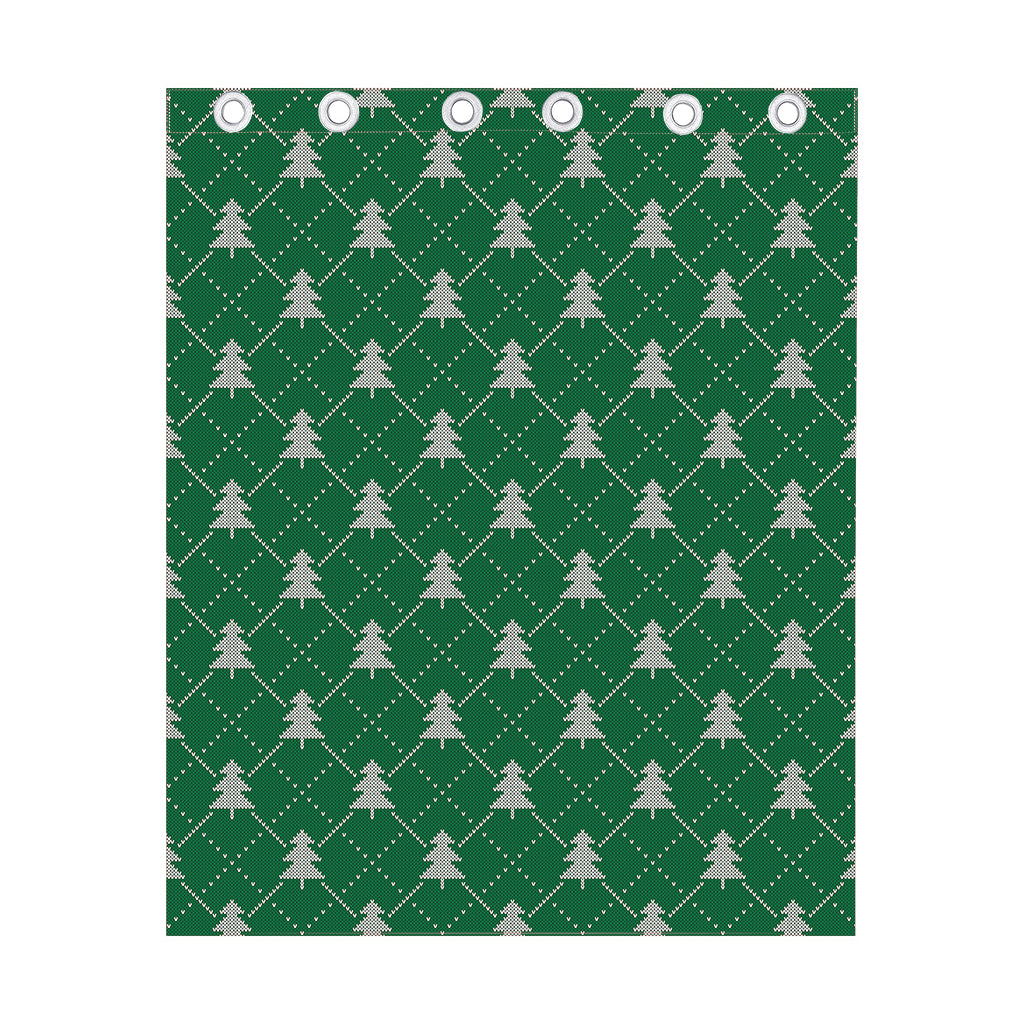 Christmas Tree Knitted Pattern Print Curtain