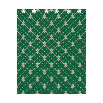 Christmas Tree Knitted Pattern Print Curtain