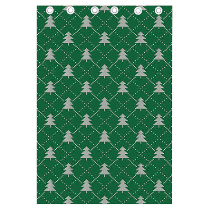 Christmas Tree Knitted Pattern Print Curtain