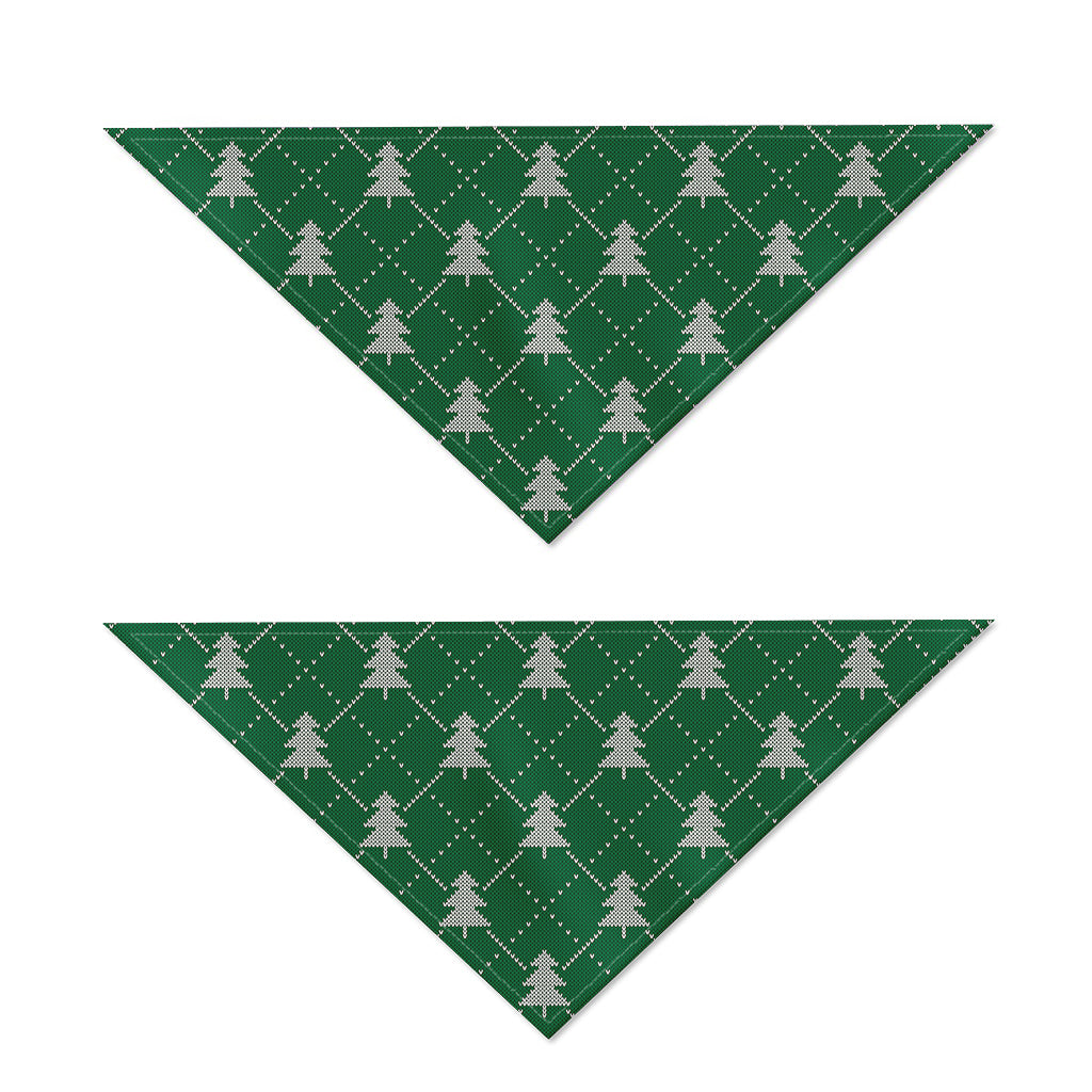 Christmas Tree Knitted Pattern Print Dog Bandana