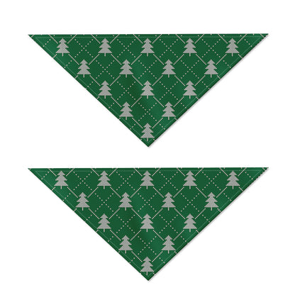 Christmas Tree Knitted Pattern Print Dog Bandana