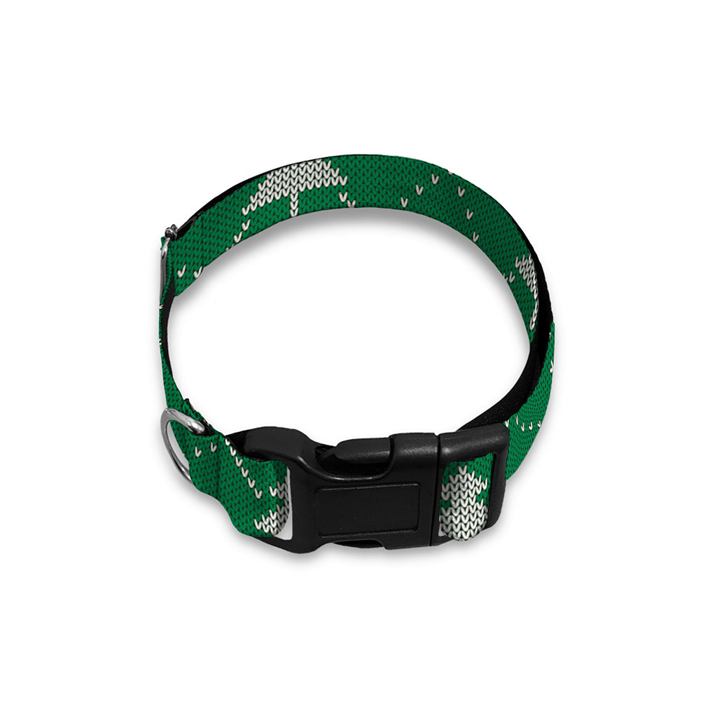 Christmas Tree Knitted Pattern Print Dog Collar