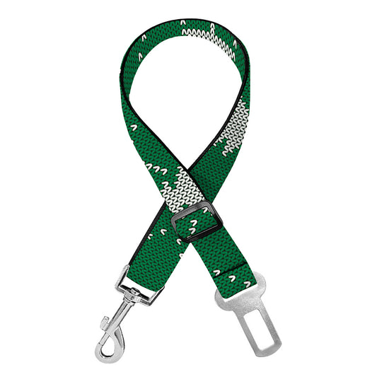 Christmas Tree Knitted Pattern Print Dog Seat Belt
