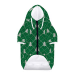 Christmas Tree Knitted Pattern Print Dog Zip Up Hoodie