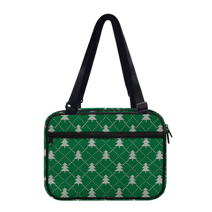 Christmas Tree Knitted Pattern Print Double Strap Bible Bag