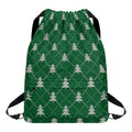 Christmas Tree Knitted Pattern Print Drawstring Backpack
