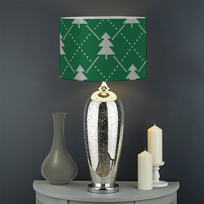 Christmas Tree Knitted Pattern Print Drum Lamp Shade