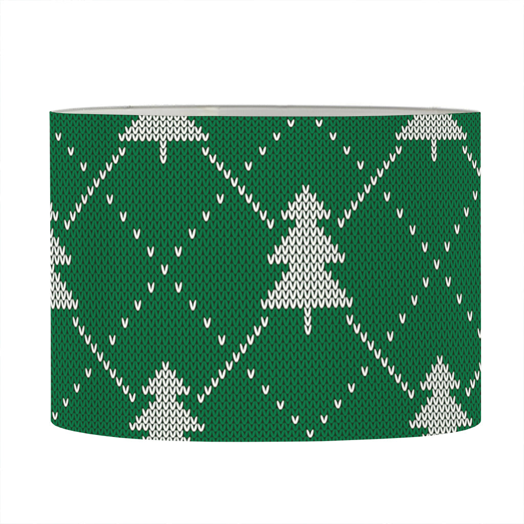 Christmas Tree Knitted Pattern Print Drum Lamp Shade