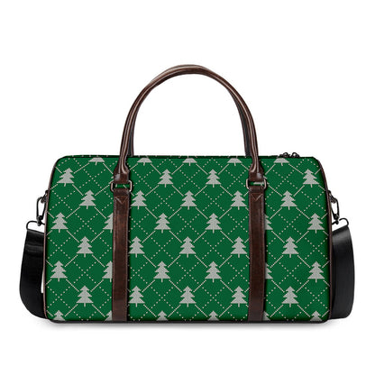 Christmas Tree Knitted Pattern Print Duffle Bag