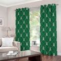 Christmas Tree Knitted Pattern Print Extra Wide Grommet Curtains