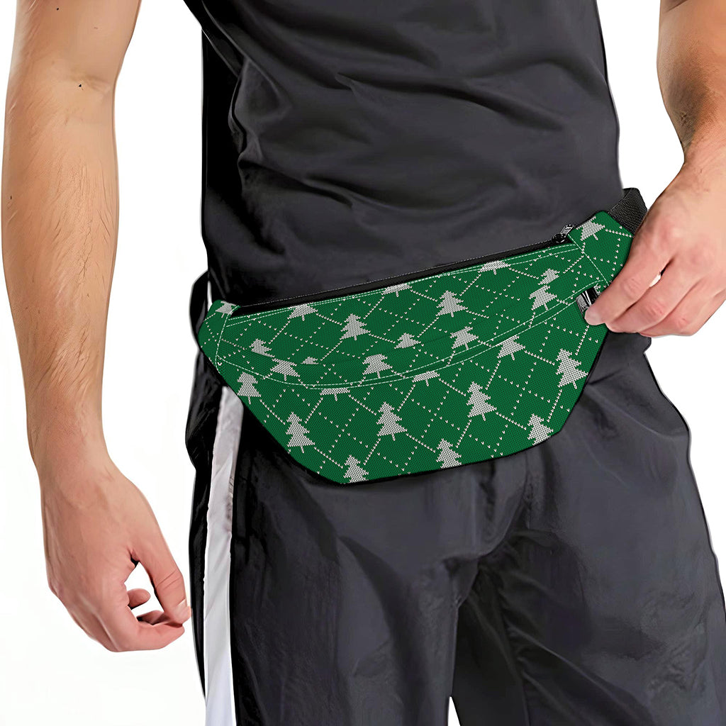 Christmas Tree Knitted Pattern Print Fanny Pack