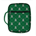 Christmas Tree Knitted Pattern Print Front Pocket Bible Bag