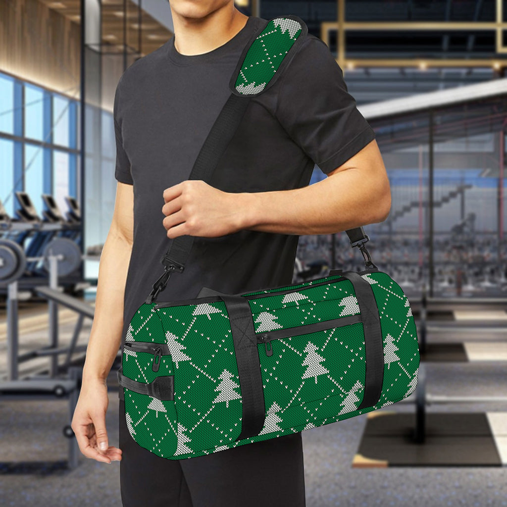 Christmas Tree Knitted Pattern Print Gym Bag