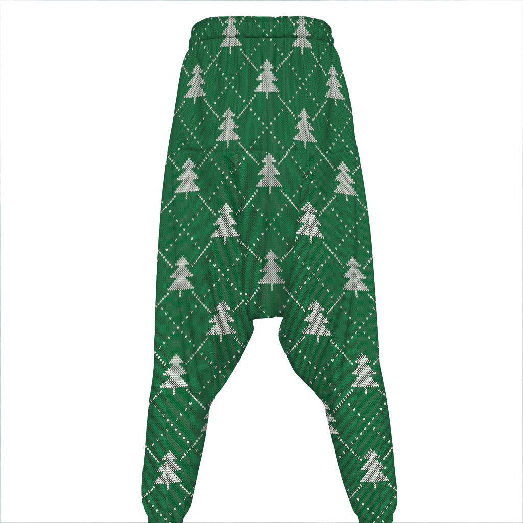 Christmas Tree Knitted Pattern Print Hammer Pants