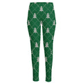 Christmas Tree Knitted Pattern Print High-Waisted Pocket Leggings