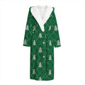 Christmas Tree Knitted Pattern Print Hooded Bathrobe