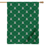 Christmas Tree Knitted Pattern Print House Flag