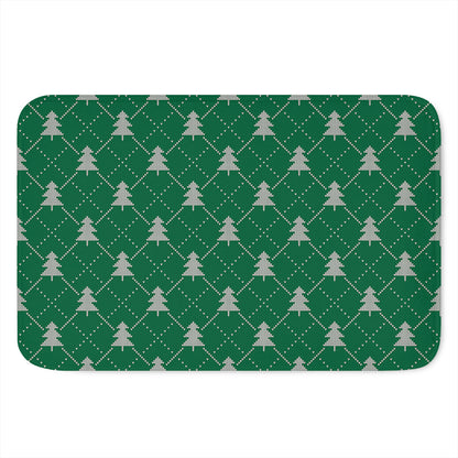 Christmas Tree Knitted Pattern Print Indoor Door Mat