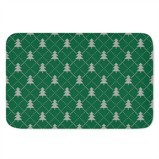 Christmas Tree Knitted Pattern Print Indoor Door Mat
