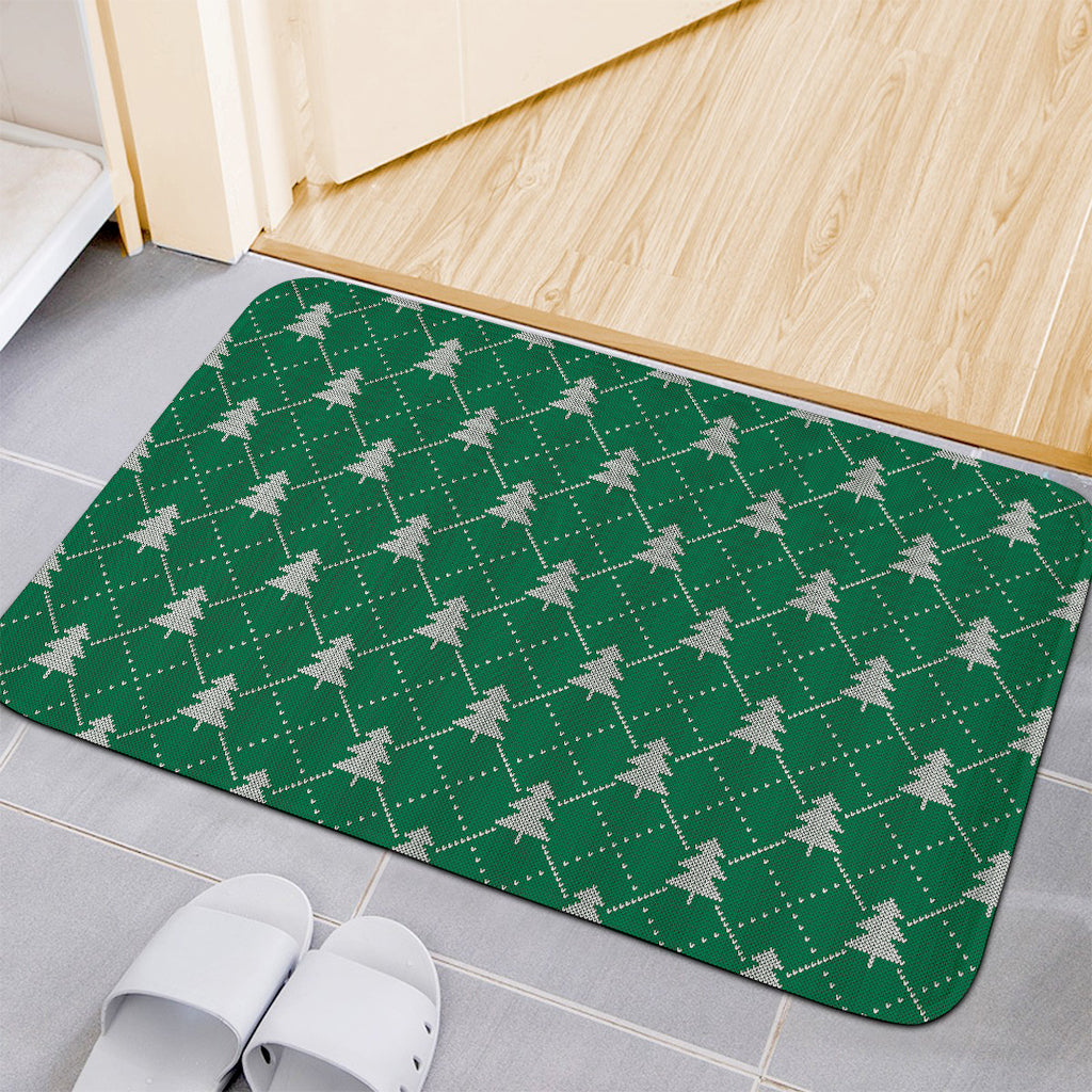 Christmas Tree Knitted Pattern Print Indoor Door Mat