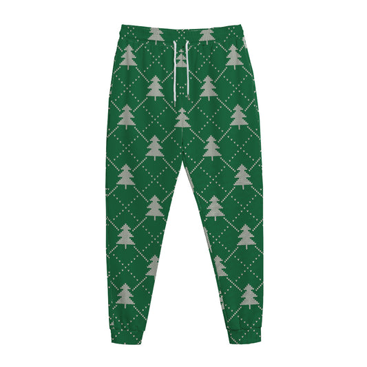 Christmas Tree Knitted Pattern Print Jogger Pants