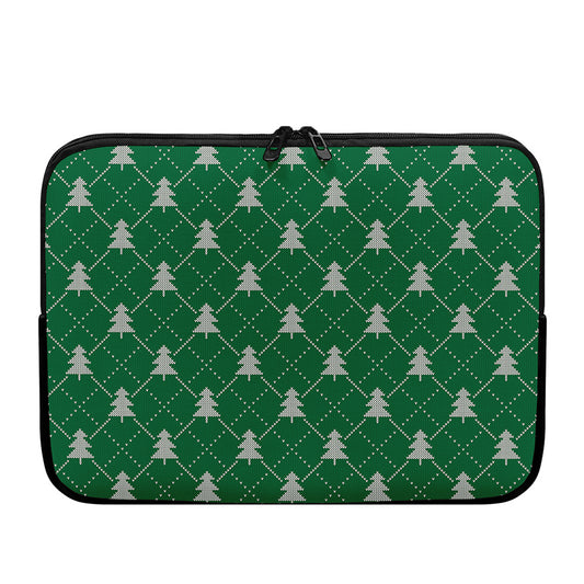 Christmas Tree Knitted Pattern Print Laptop Sleeve