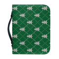 Christmas Tree Knitted Pattern Print Leather Bible Cover