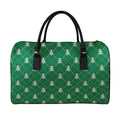 Christmas Tree Knitted Pattern Print Leather Duffel Bag
