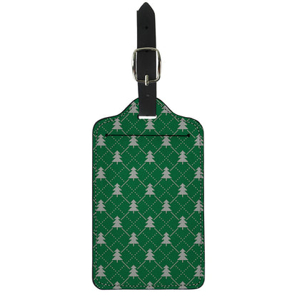 Christmas Tree Knitted Pattern Print Luggage Tag
