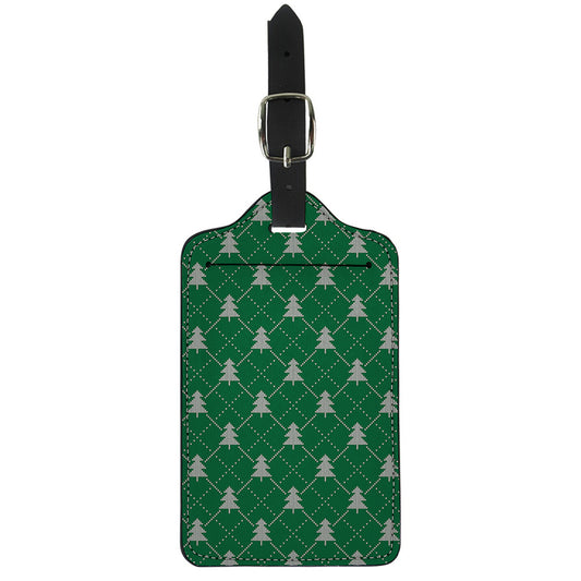 Christmas Tree Knitted Pattern Print Luggage Tag